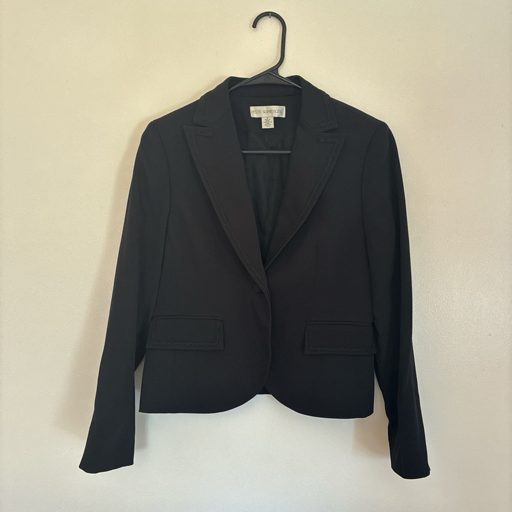 Petite Sophisticate Black Tailored Women's Blazer